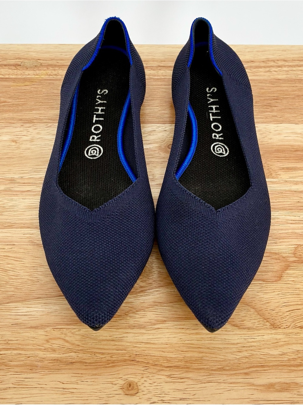 Rothy’s The Point Navy Blue Pointed Toe Ballet Flats Washable Sz W11